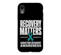 Carcasa para iPhone XR Recovery Matters Concientización sobre la adicción al Alcohol a Las Drogas Verde Azulado