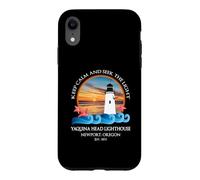 Carcasa para iPhone XR Recuerdo en la Costa de Newport, Oregon, Faro de Yaquina Head