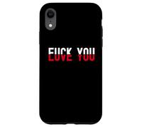 Carcasa para iPhone XR Red and Black Text Quote Fu k You Love You