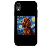 Carcasa para iPhone XR Red Poodle Dog Van Gogh Style Starry Night