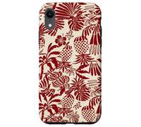 Carcasa para iPhone XR Red Tropical Pineapple Palm Leaf Aloha Summer Pattern
