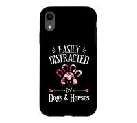 Carcasa para iPhone XR Regalo de los Amantes de los Perros y los Caballos fácilmente distraídos
