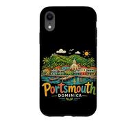 Carcasa para iPhone XR Regalo de Recuerdo de Viaje de Portsmouth Dominica Dibujado a Mano