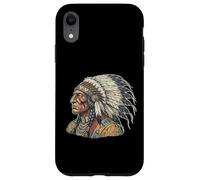 Carcasa para iPhone XR Retrato del Jefe Nativo Americano Guerrero indígena Vintage