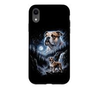Carcasa para iPhone XR Retro Bulldog Aullando a la Luna 90s Bootleg Meme Puppy Dog