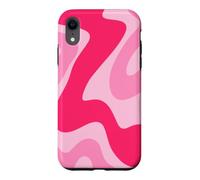 Carcasa para iPhone XR Retro Hot Pink Swirl Abstracto Estético Groovy 70s Boho Y2K
