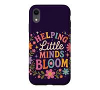 Carcasa para iPhone XR Retro Teacher Helping Little Minds Bloom Floral Cita
