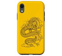 Carcasa para iPhone XR Retro Vintage Zodiac Lunar New Year Black Chinese Dragon