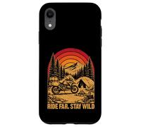 Carcasa para iPhone XR Ride Far Stay Wild Moto Aventura Naturaleza Retro