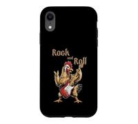 Carcasa para iPhone XR Rock and Roll Guitarra Pollo Vintage Rock Guitarrista Animal