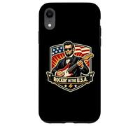 Carcasa para iPhone XR Rockin In The USA President Guitar Día de la Independencia Americana