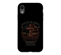 Carcasa para iPhone XR Rooted in Christ Cross Shirt Christian tee for Men