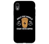 Carcasa para iPhone XR Rule The World Star with Coffee Baristas Funny Coffee Lover