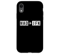 Carcasa para iPhone XR Ruta de Vuelo Mad JFK Códigos Aéreos de Madrid a Nueva York