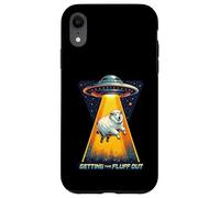 Carcasa para iPhone XR Sacando la Pelusa Alien Fluffy Sheep UFO Humor Galaxy