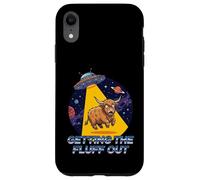 Carcasa para iPhone XR Sacando la Pelusa Alien Highland Cow UFO Humor Galaxy