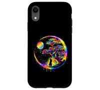 Carcasa para iPhone XR Samurai Silueta Árbol Luna Arte Japonés Ilustración