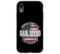 Carcasa para iPhone XR San Diego California, Bandera Americana Vintage