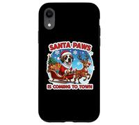 Carcasa para iPhone XR Santa Paws está llegando a la Ciudad Navidad San Bernardo Dog Fun