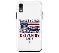 Carcasa para iPhone XR Saved by Grace, Driven by Faith - Men's Christian Muscle Car