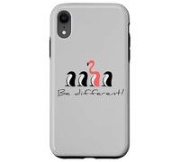 Carcasa para iPhone XR Ser Diferente, Flamenco Rosa Entre los pingüinos