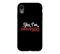 Carcasa para iPhone XR Sí, Soy Diferente, tipografía Retro Envejecida