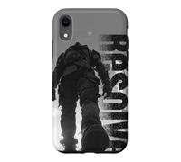 Carcasa para iPhone XR Silueta Soleada Caminando por la Ciudad del Fin del Norte Diseño de Arte Urbano Monocromo Moderno Fresco Hombre Ciudad Simple Personalidad
