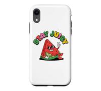 Carcasa para iPhone XR Símbolo de la Paz con Forma de sandía Stay Juicy Chill, Estilo Retro y
