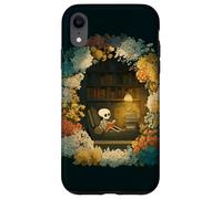 Carcasa para iPhone XR Skeleton Reading Nook Floral Librarian Bookshelf Cozy Flower