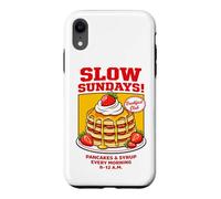 Carcasa para iPhone XR Slow Sundays Pancake Breakfast Funny Illustration Graphic
