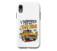 Carcasa para iPhone XR Sobreviviente de Taxi de Nueva York Divertido Turista Hilarante NYC Chaos Survivor