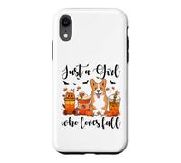 Carcasa para iPhone XR Solo una Chica Que ama el otoño, Corgi Dog Pumpkin Cozy Autumn