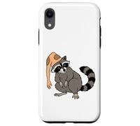 Carcasa para iPhone XR Sombrero de Piel de Mapache extraño Humor de Halloween para bichos raros
