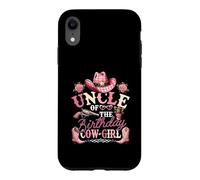 Carcasa para iPhone XR Sombrero para Botas Uncle of The Birthday, Estilo Vaquero, Estilo Vaquero, Color Rosa