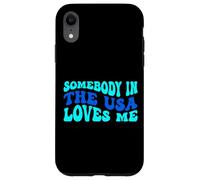 Carcasa para iPhone XR Somebody in The USA Loves Me Modern Boho Vibe