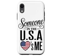 Carcasa para iPhone XR Someone In The U S A Loves Me Heart Flag