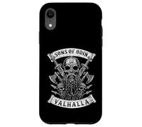 Carcasa para iPhone XR Sons of Odin- Valhalla Vikings Skull Black and White -
