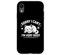 Carcasa para iPhone XR Sorry I Can't I'm Very Busy Funny Cat Diseño Gráfico