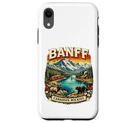 Carcasa para iPhone XR Souvenir del Parque Nacional Retro Mountain Scenic de Banff, Canadá