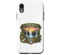 Carcasa para iPhone XR Souvenir del Sendero de Las Diez Cataratas del Parque Estatal Silver Falls de Oregón
