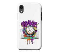 Carcasa para iPhone XR Spike Break The Net Voleibol Jugador Graffiti Art