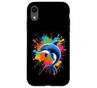 Carcasa para iPhone XR Splash Art Dolphin Design Hermosos Amantes de los Delfines