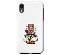 Carcasa para iPhone XR Stay Cozy Beaver Vibes - Peluche de Castor