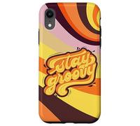 Carcasa para iPhone XR Stay Groovy Retro 70s Swirl Arte estético