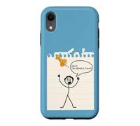 Carcasa para iPhone XR Stick Figure Under A Tack Funny Stick Hombre Oficina Regalo