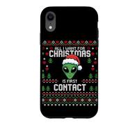 Carcasa para iPhone XR Suéter Feo de Navidad de First Contact Alien UFO