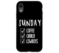 Carcasa para iPhone XR Sunday Coffee Iglesia Cowboys Divertido Regalo del Día de la Madre para Mamás
