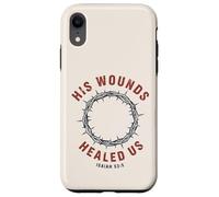 Carcasa para iPhone XR Sus heridas Nos sanaron Isaías 53:5 Crown Faith