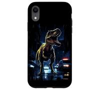 Carcasa para iPhone XR T-Rex Dinosaur Roaring City at Night Graphic Design Japanese