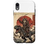 Carcasa para iPhone XR T-Rex Dinosaurio Gato Japonés Puesta de Sol Dino Japón